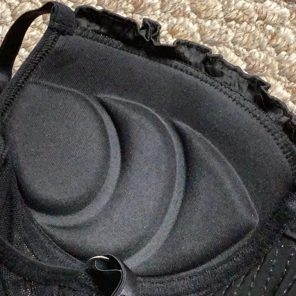 Rosset Mesh & Sequence Underwire Padded Bustier Lingerie W/Straps & Thong - Picture 6 of 9